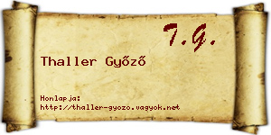 Thaller Győző névjegykártya